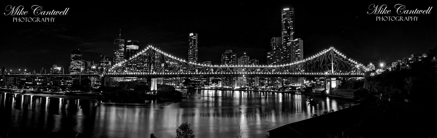 Story Bridge | Winter Gold Panorama Monochrome | Ice Mount